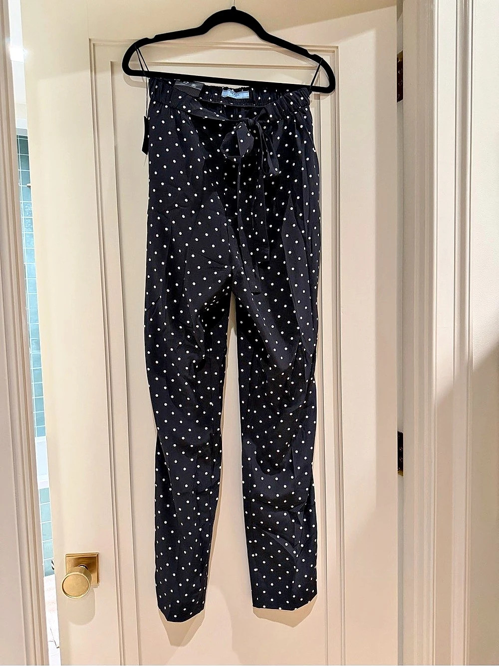 Prada polka dot pants Ankle Pants in Black Size 40 NWT